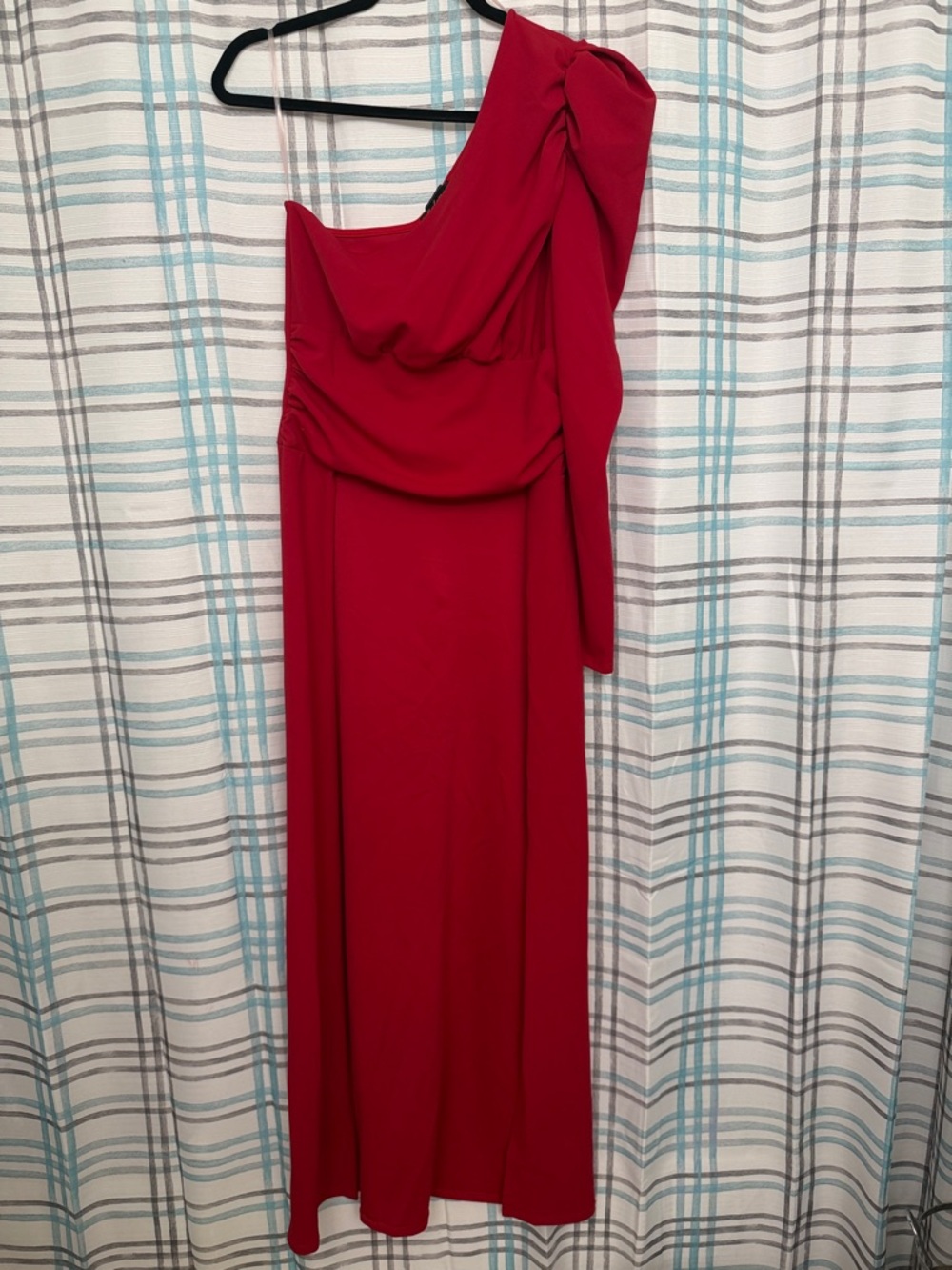 Red One-Shoulder Tunic Top